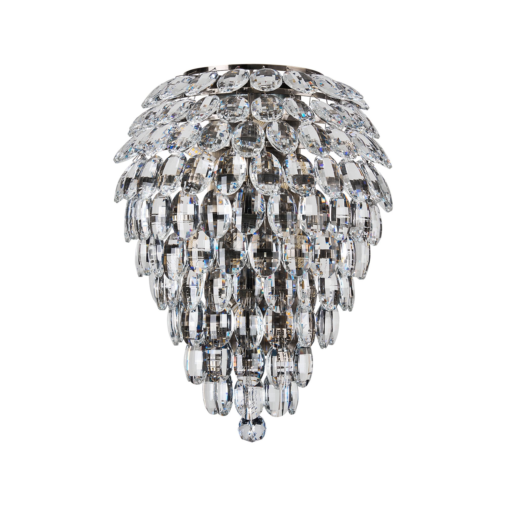 IL32911AB Coniston Tall Wall Lamp 4 Light E14 Antique Brass/Crystal