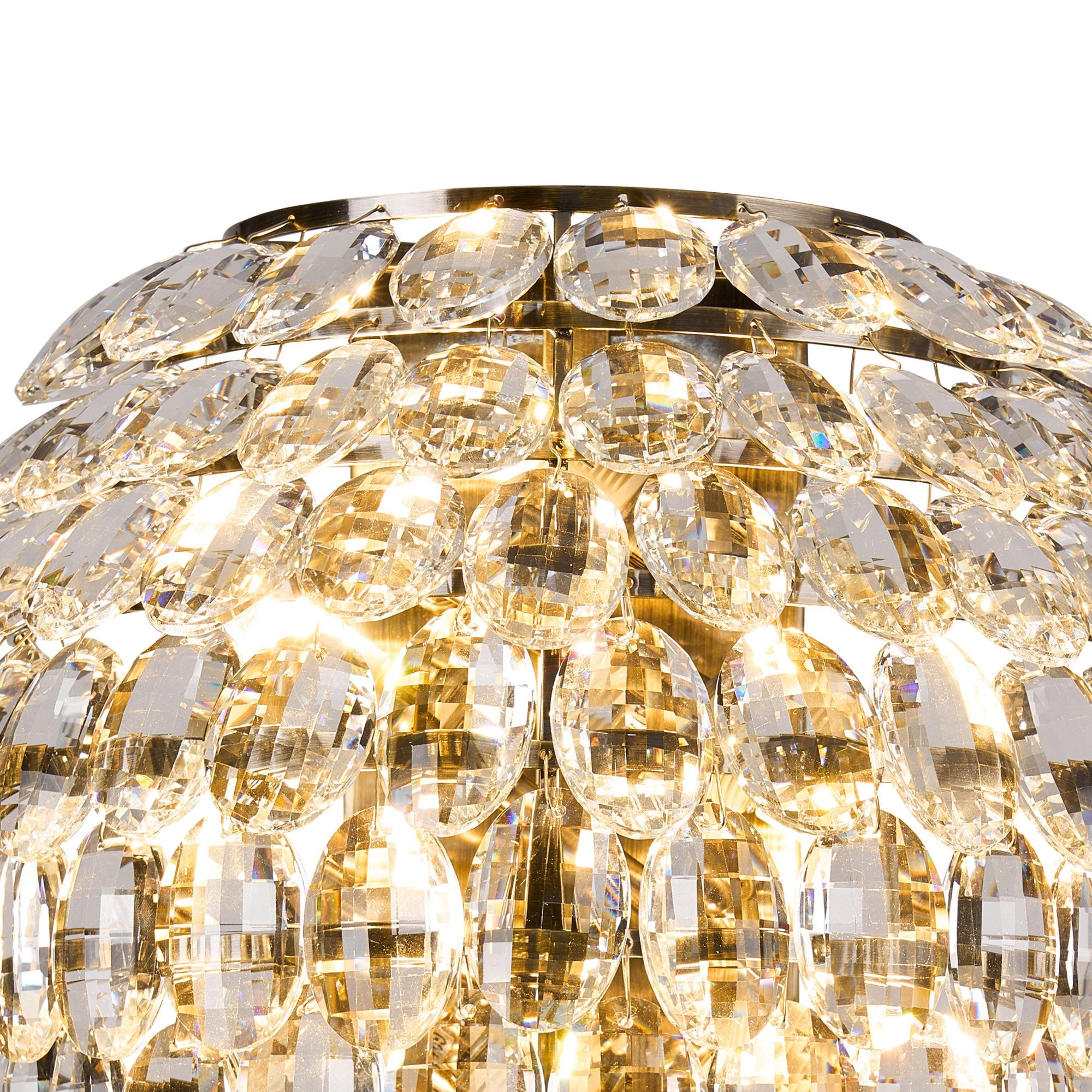 IL32911AB Coniston Tall Wall Lamp 4 Light E14 Antique Brass/Crystal