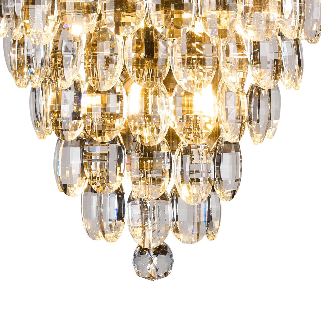 IL32911AB Coniston Tall Wall Lamp 4 Light E14 Antique Brass/Crystal