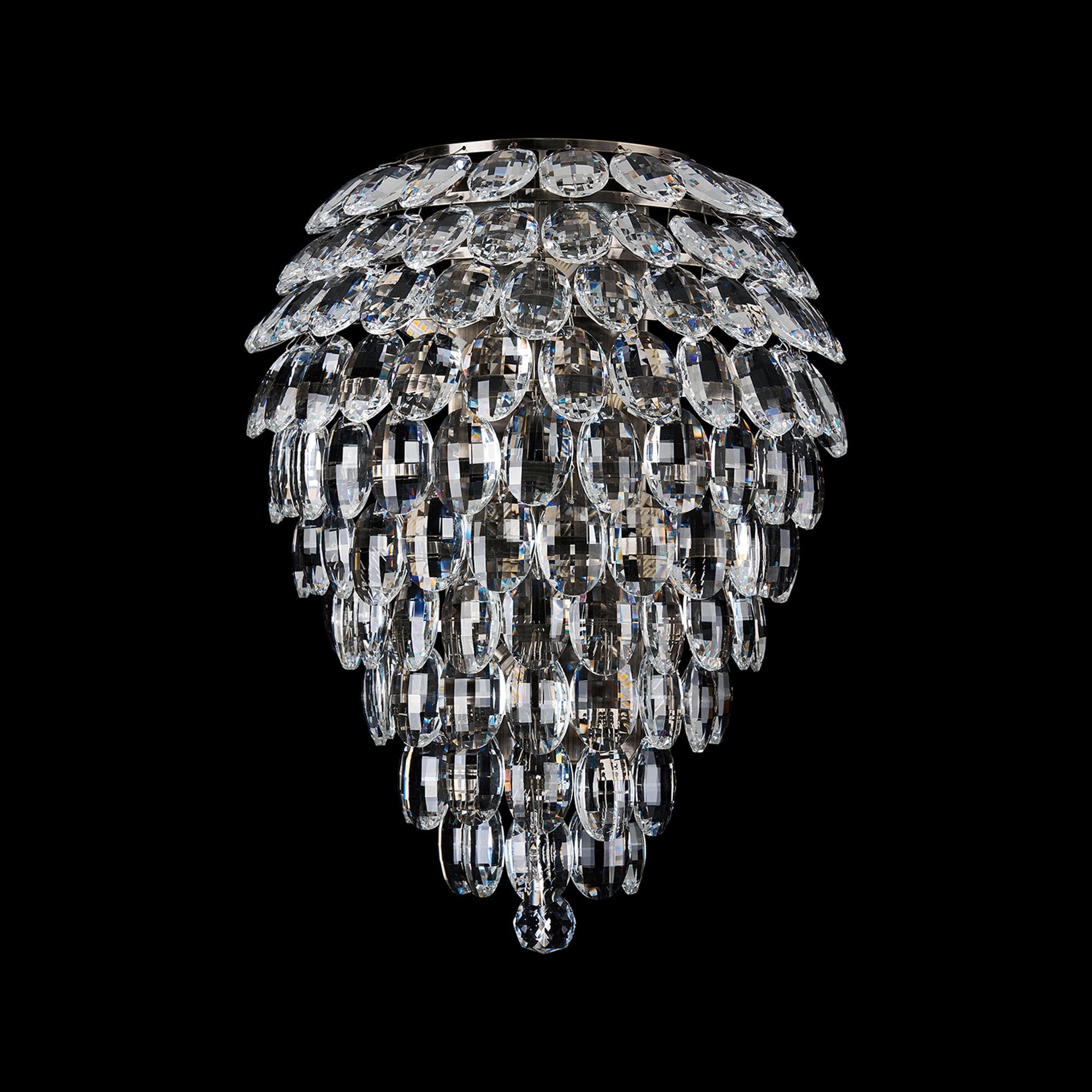 IL32911AB Coniston Tall Wall Lamp 4 Light E14 Antique Brass/Crystal