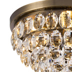 IL32816AB Coniston Flush Ceiling 3 Light E14 Antique Brass/Crystal