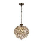 IL32803AB Coniston Pendant 3 Light E14 Antique Brass/Crystal