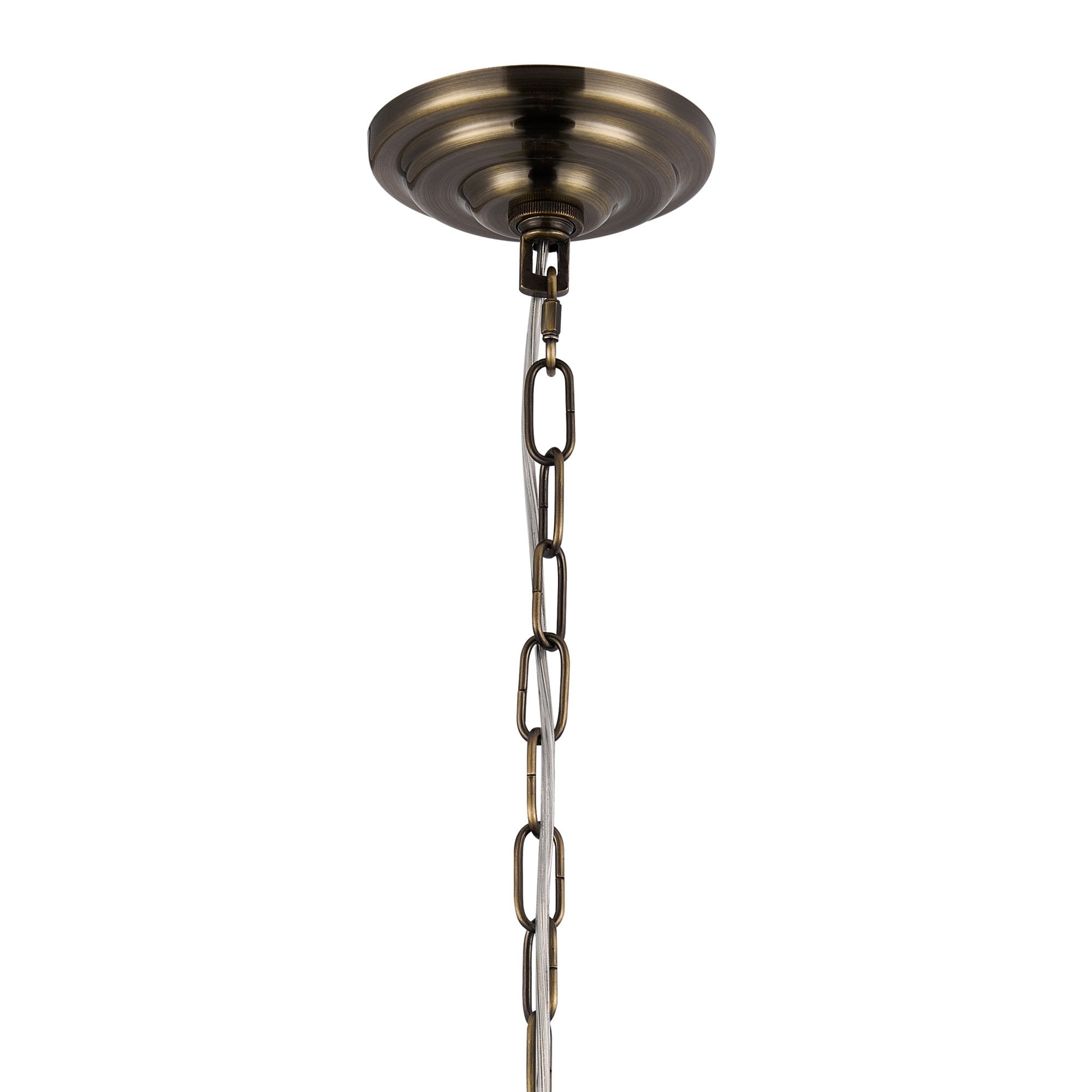 IL32803AB Coniston Pendant 3 Light E14 Antique Brass/Crystal