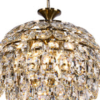 IL32803AB Coniston Pendant 3 Light E14 Antique Brass/Crystal