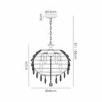 IL32804AB Coniston Pendant 6 Light E14 Antique Brass/Crystal