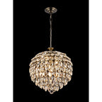 IL32804AB Coniston Pendant 6 Light E14 Antique Brass/Crystal