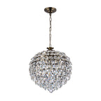 IL32804AB Coniston Pendant 6 Light E14 Antique Brass/Crystal