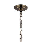 IL32804AB Coniston Pendant 6 Light E14 Antique Brass/Crystal