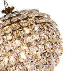 IL32804AB Coniston Pendant 6 Light E14 Antique Brass/Crystal