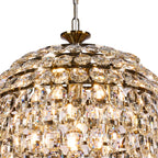 IL32804AB Coniston Pendant 6 Light E14 Antique Brass/Crystal