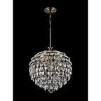 IL32804AB Coniston Pendant 6 Light E14 Antique Brass/Crystal