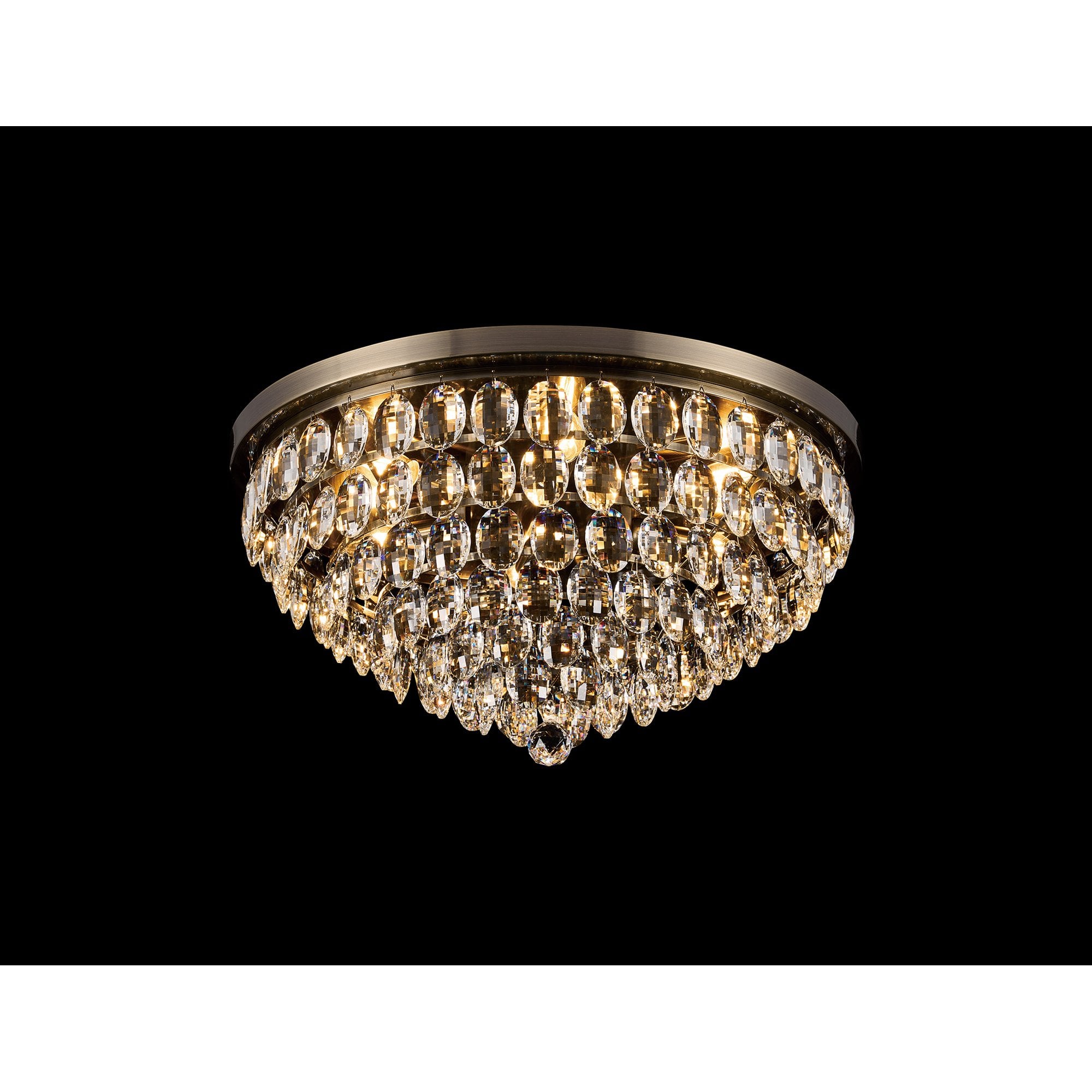 IL32817AB Coniston Flush Ceiling 6 Light E14 Antique Brass/Crystal