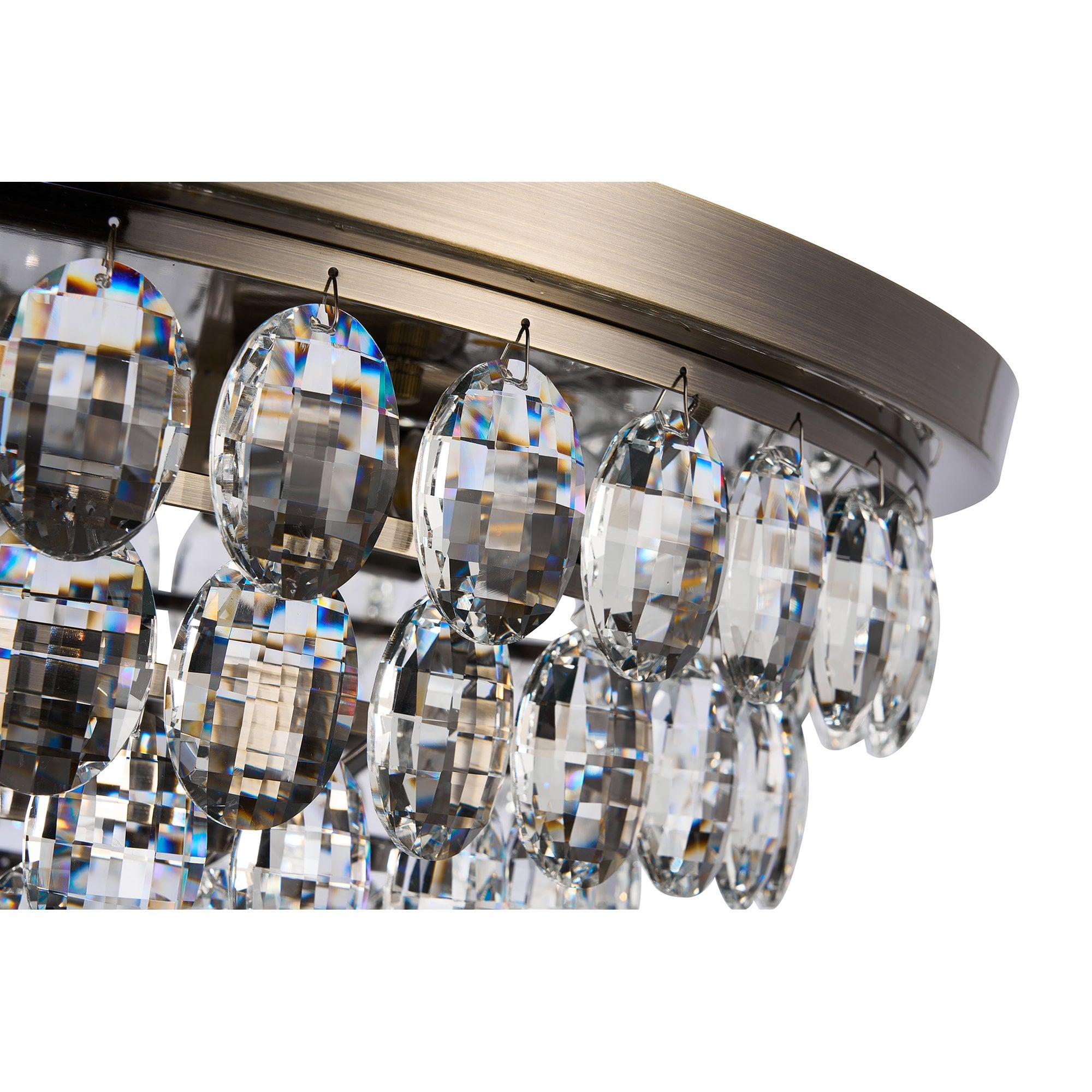 IL32817AB Coniston Flush Ceiling 6 Light E14 Antique Brass/Crystal