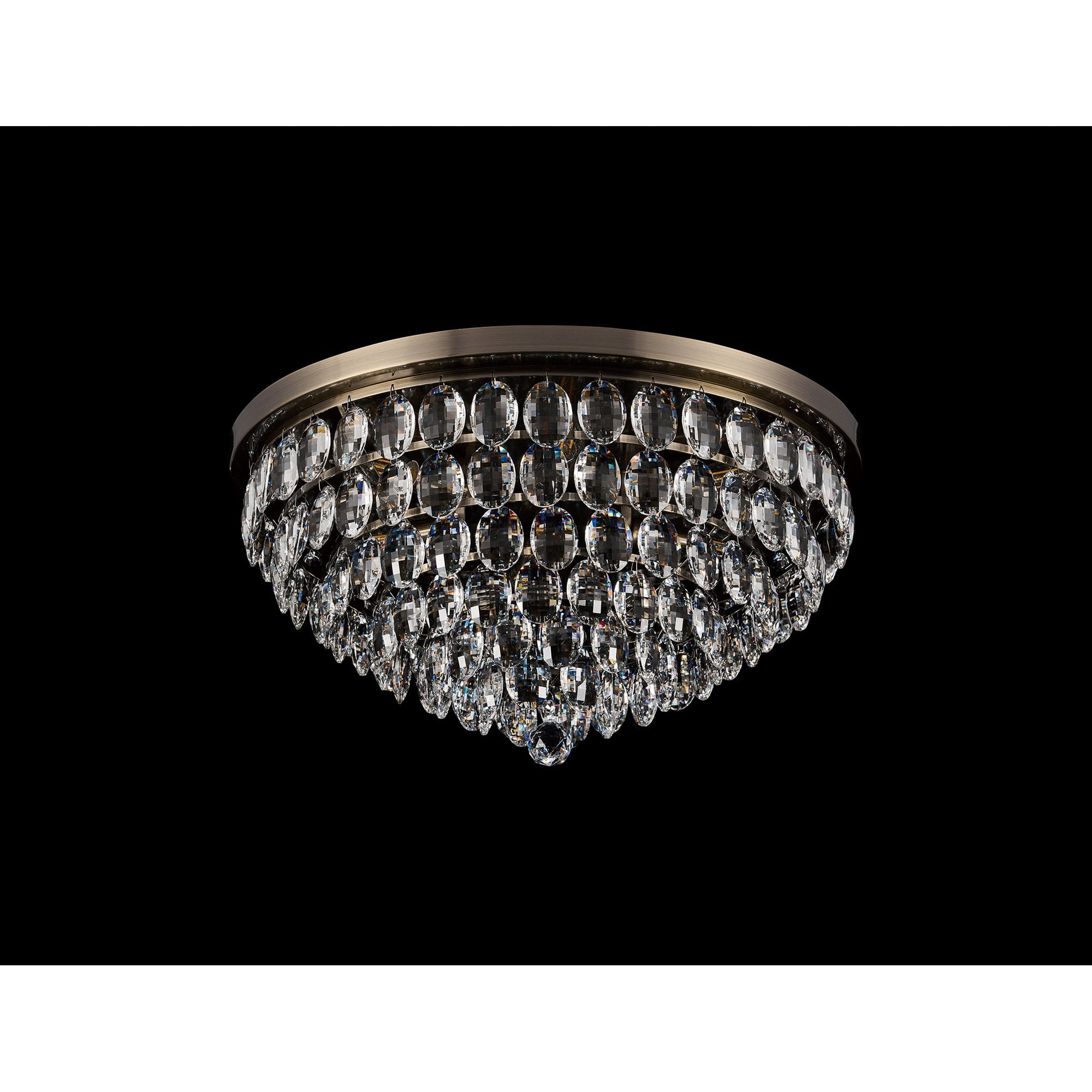 IL32817AB Coniston Flush Ceiling 6 Light E14 Antique Brass/Crystal