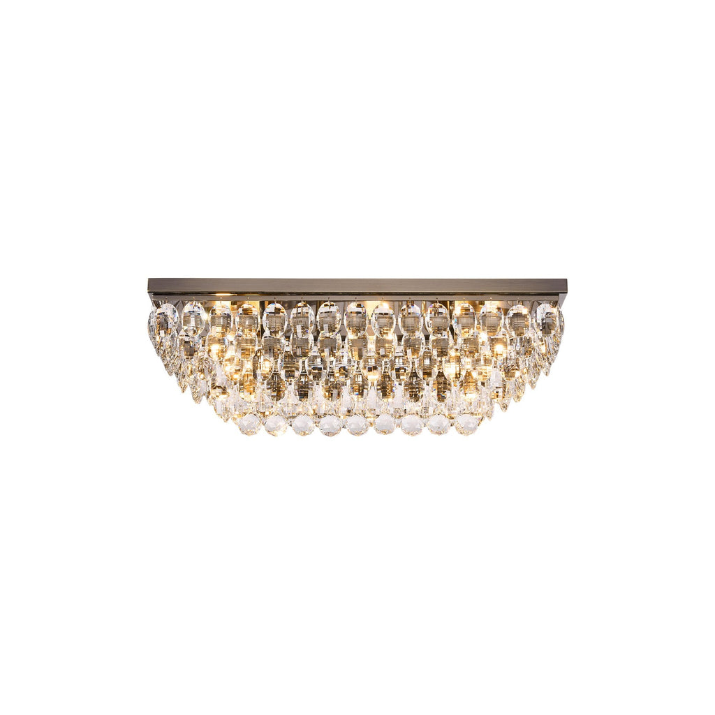 IL32826AB Coniston Linear Flush Ceiling 5 Light E14 Antique Brass/Crystal