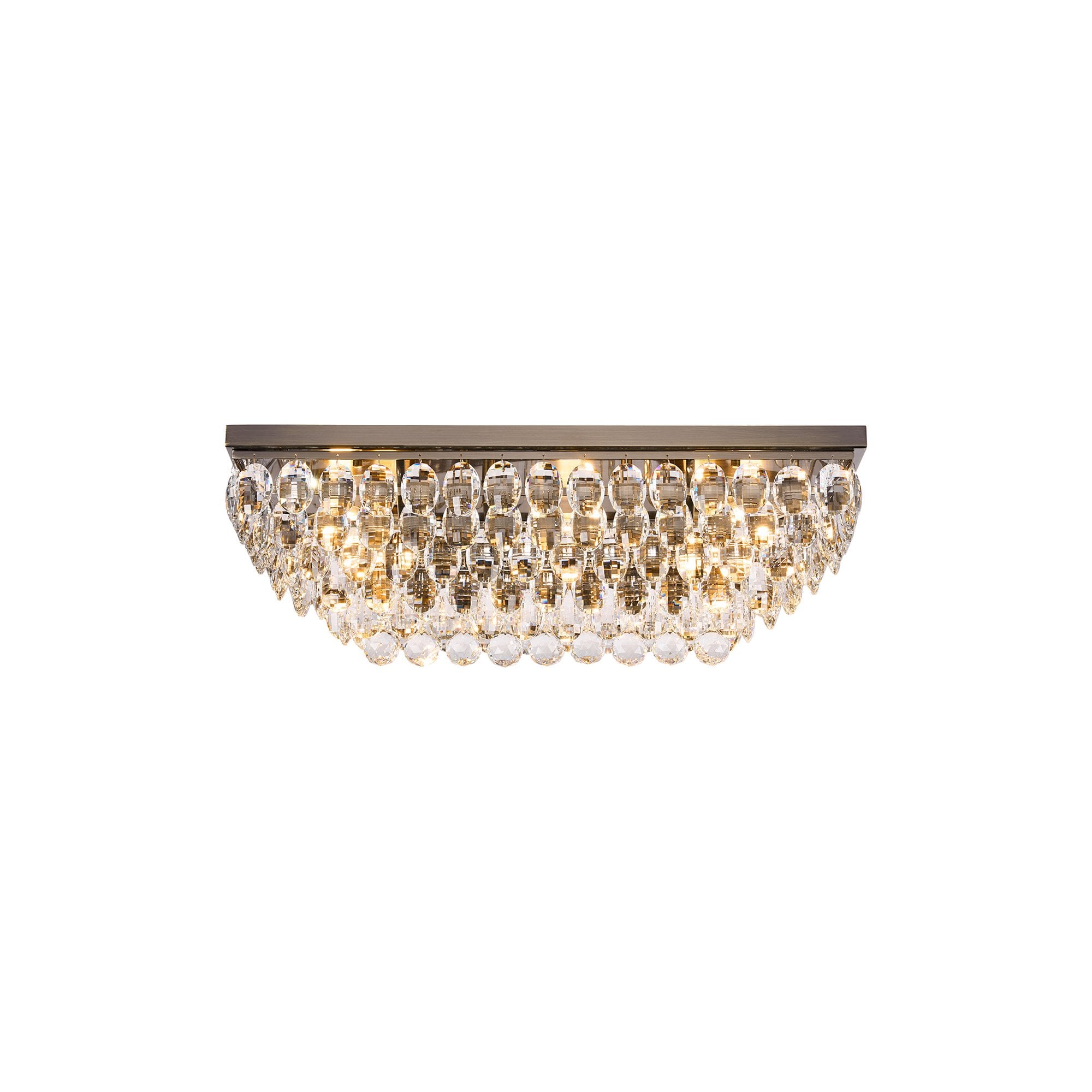 IL32826AB Coniston Linear Flush Ceiling 5 Light E14 Antique Brass/Crystal