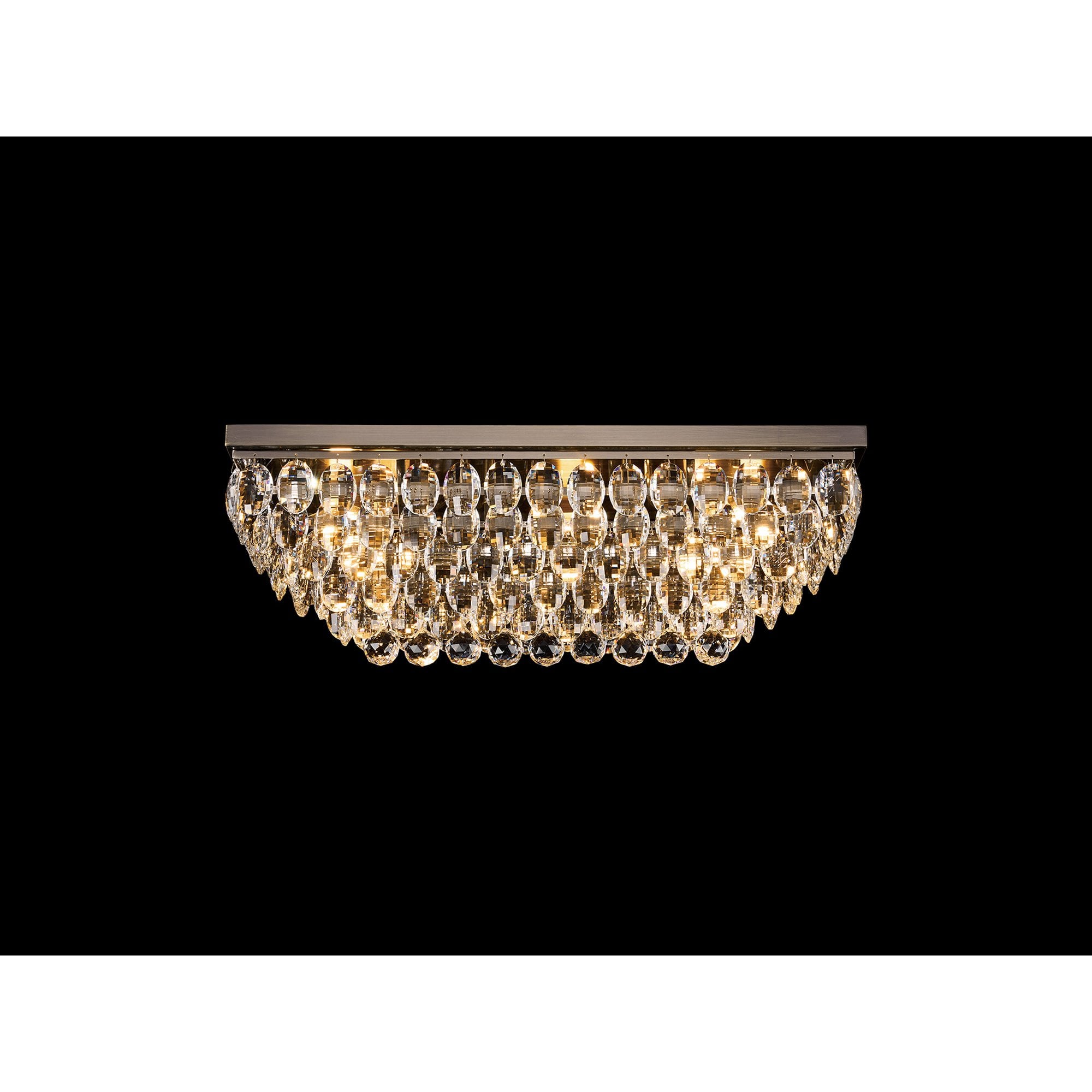 IL32826AB Coniston Linear Flush Ceiling 5 Light E14 Antique Brass/Crystal