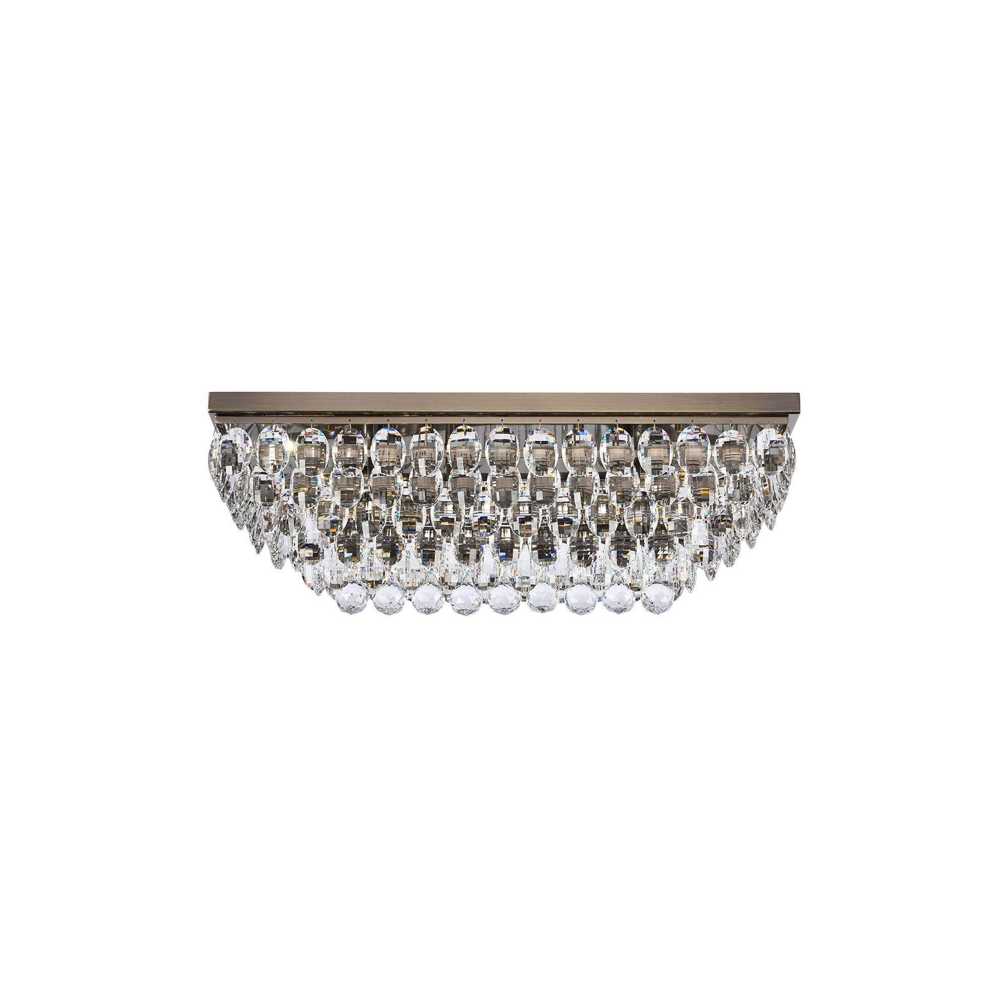 IL32826AB Coniston Linear Flush Ceiling 5 Light E14 Antique Brass/Crystal
