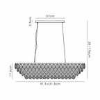 IL32821AB Coniston Linear Pendant 8 Light E14 Antique Brass/Crystal