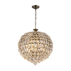 IL32805AB Coniston Pendant 9 Light E14 Antique Brass/Crystal
