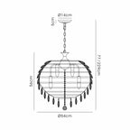 IL32805AB Coniston Pendant 9 Light E14 Antique Brass/Crystal