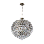 IL32805AB Coniston Pendant 9 Light E14 Antique Brass/Crystal