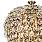 IL32805AB Coniston Pendant 9 Light E14 Antique Brass/Crystal