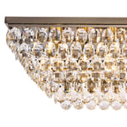 IL32827AB Coniston Linear Flush Ceiling 11 Light E14 Antique Brass/Crystal
