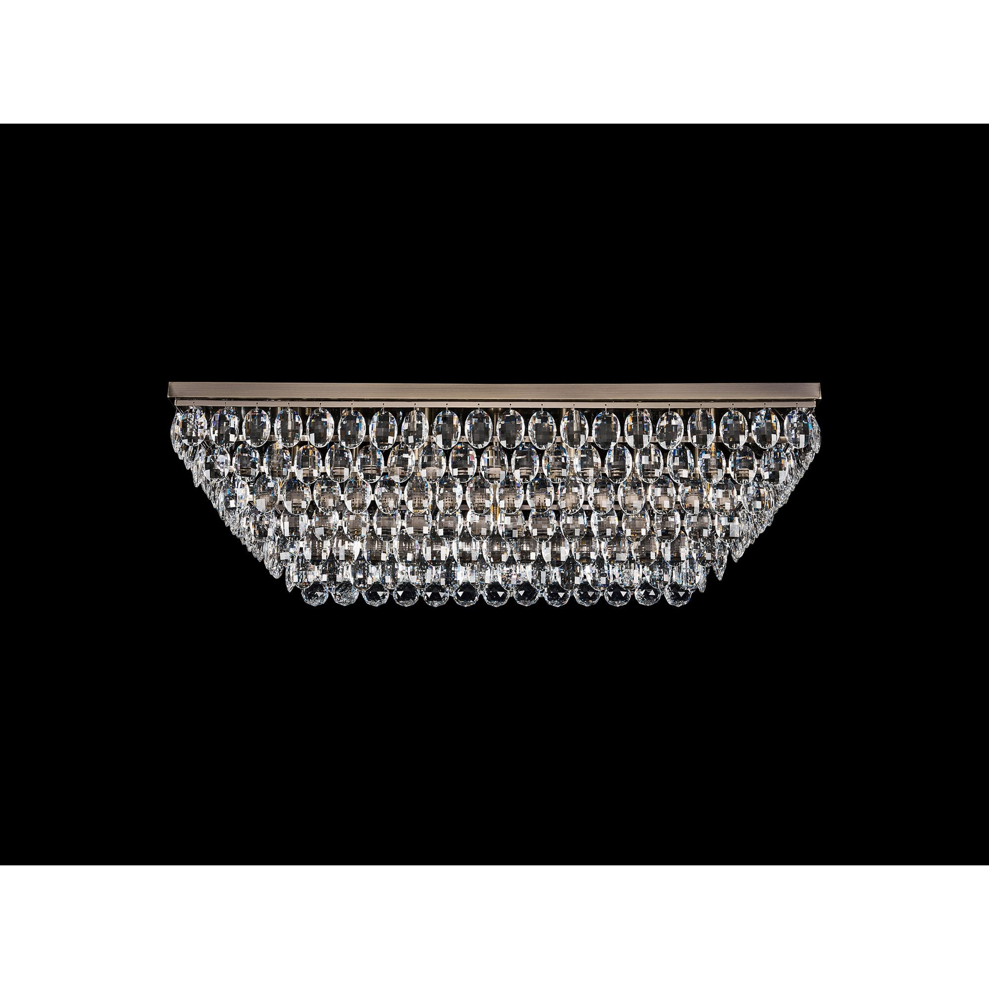 IL32827AB Coniston Linear Flush Ceiling 11 Light E14 Antique Brass/Crystal