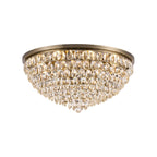 IL32818AB Coniston Flush Ceiling 12 Light E14 Antique Brass/Crystal
