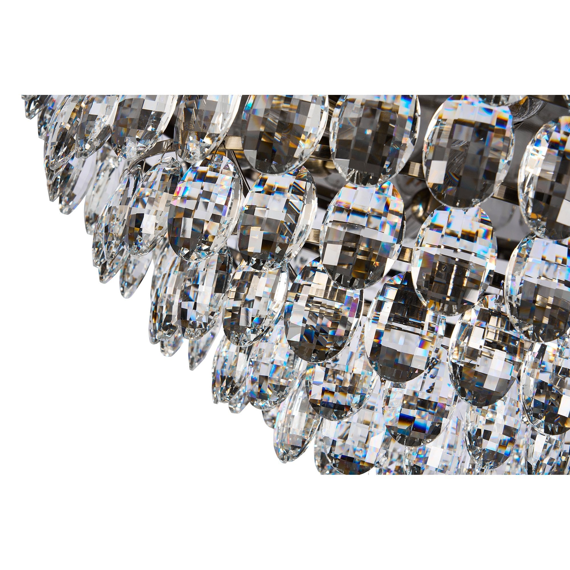 IL32818AB Coniston Flush Ceiling 12 Light E14 Antique Brass/Crystal