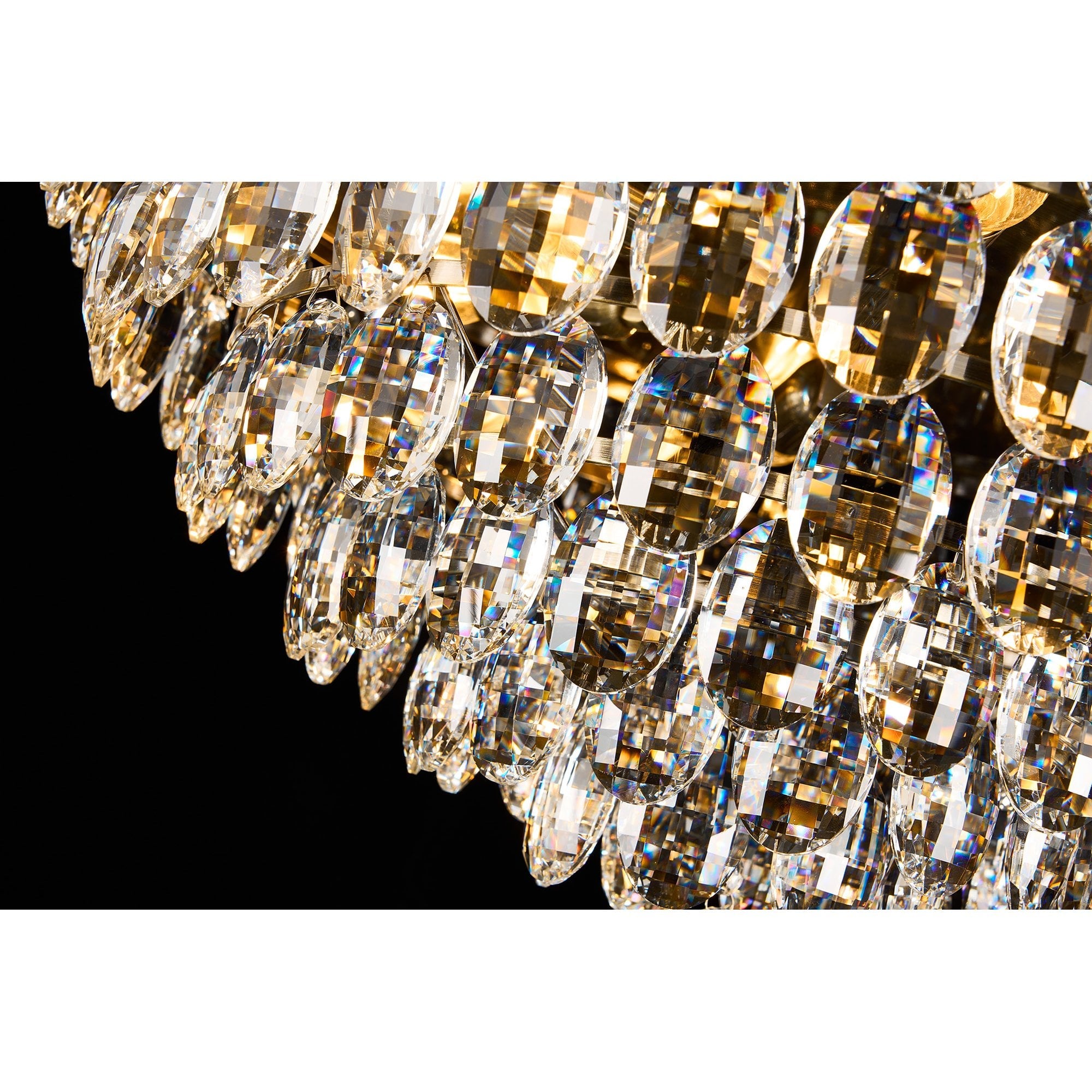 IL32818AB Coniston Flush Ceiling 12 Light E14 Antique Brass/Crystal