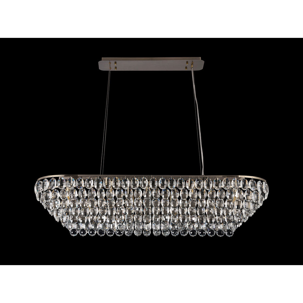 IL32823AB Coniston Linear Pendant 14 Light E14 Antique Brass/Crystal