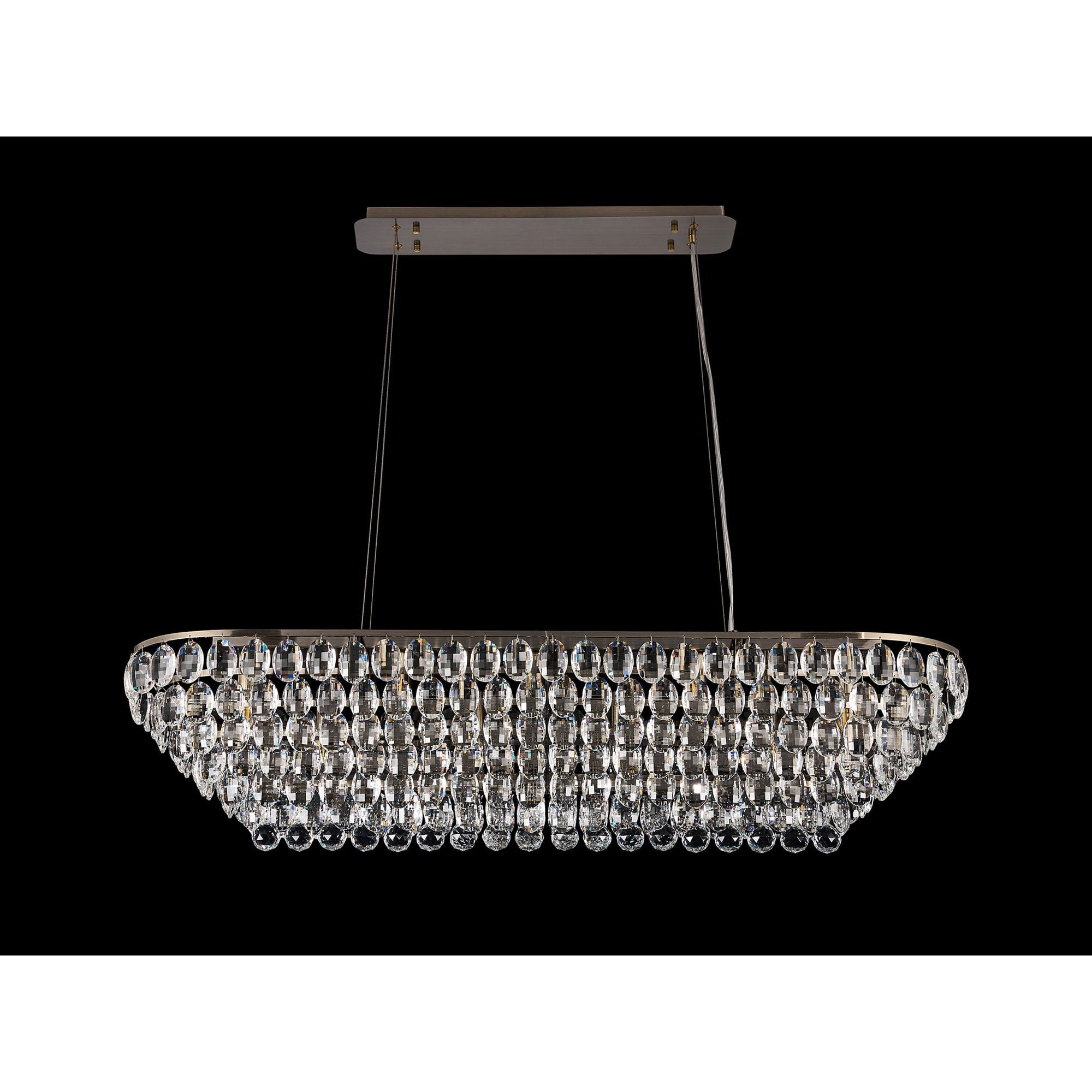 IL32823AB Coniston Linear Pendant 14 Light E14 Antique Brass/Crystal