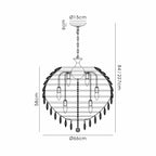 IL32810AB Coniston Pendant 12 Light E14 Antique Brass/Crystal