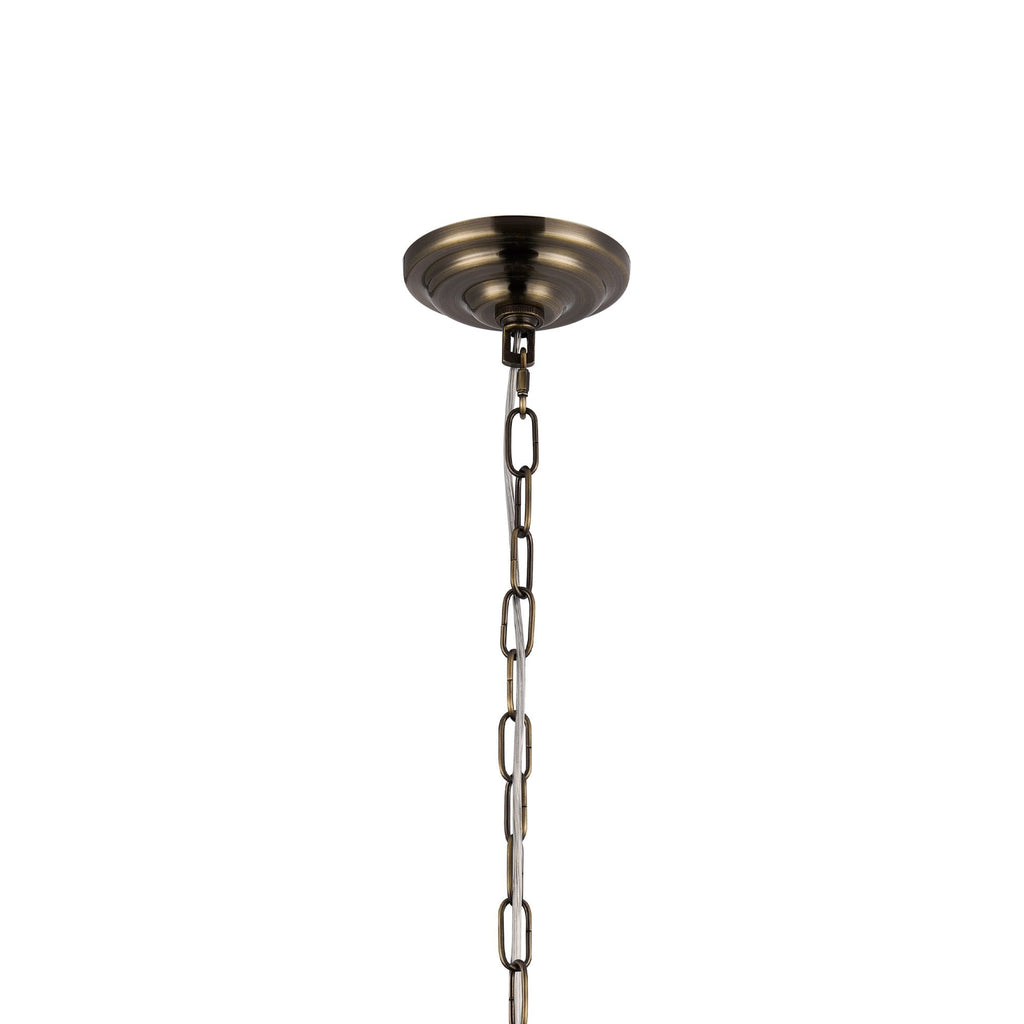 IL32810AB Coniston Pendant 12 Light E14 Antique Brass/Crystal