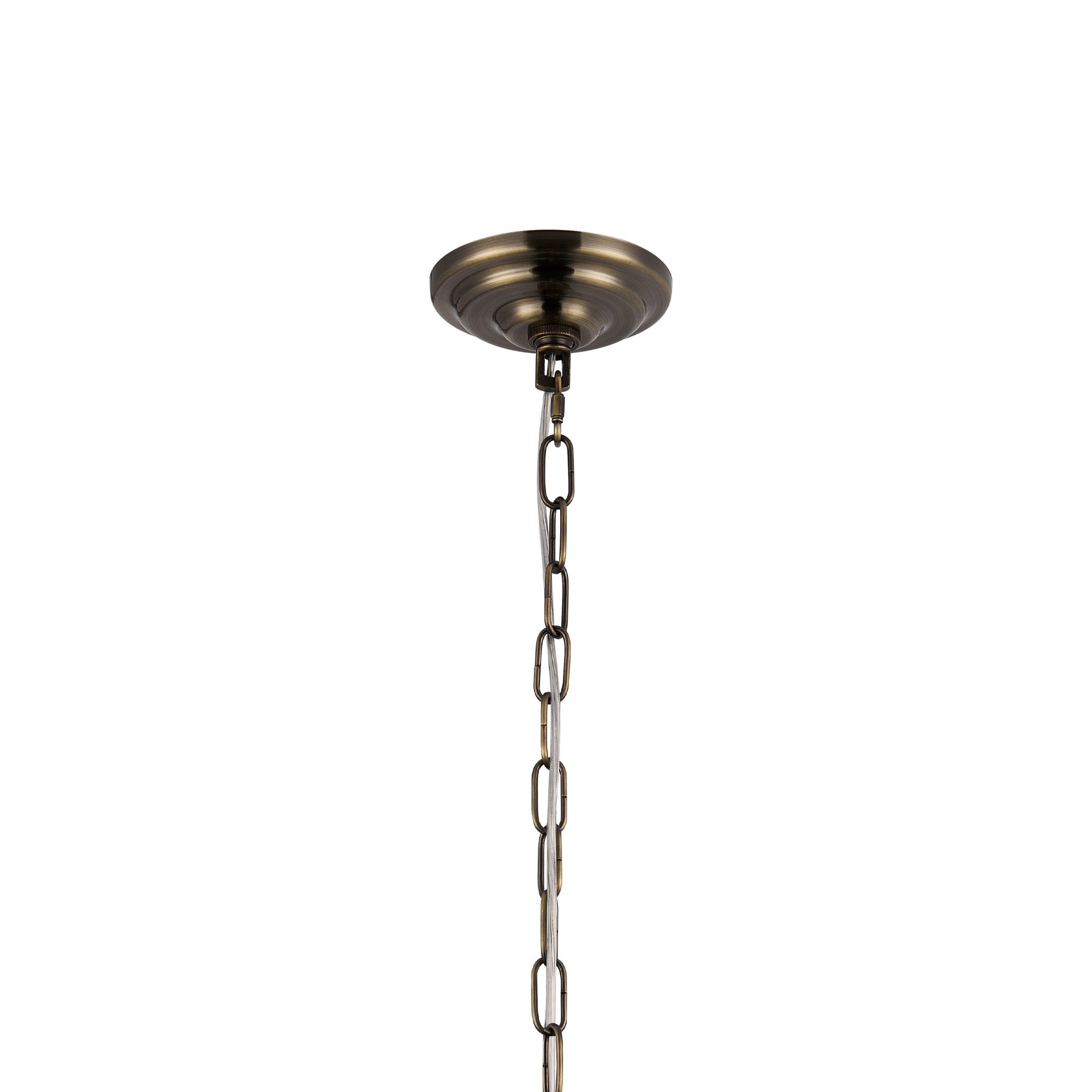 IL32810AB Coniston Pendant 12 Light E14 Antique Brass/Crystal