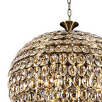 IL32810AB Coniston Pendant 12 Light E14 Antique Brass/Crystal