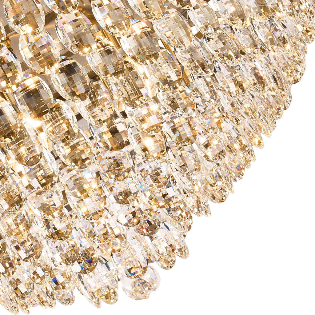 IL32819AB Coniston Flush Ceiling 15 Light E14 Antique Brass/Crystal
