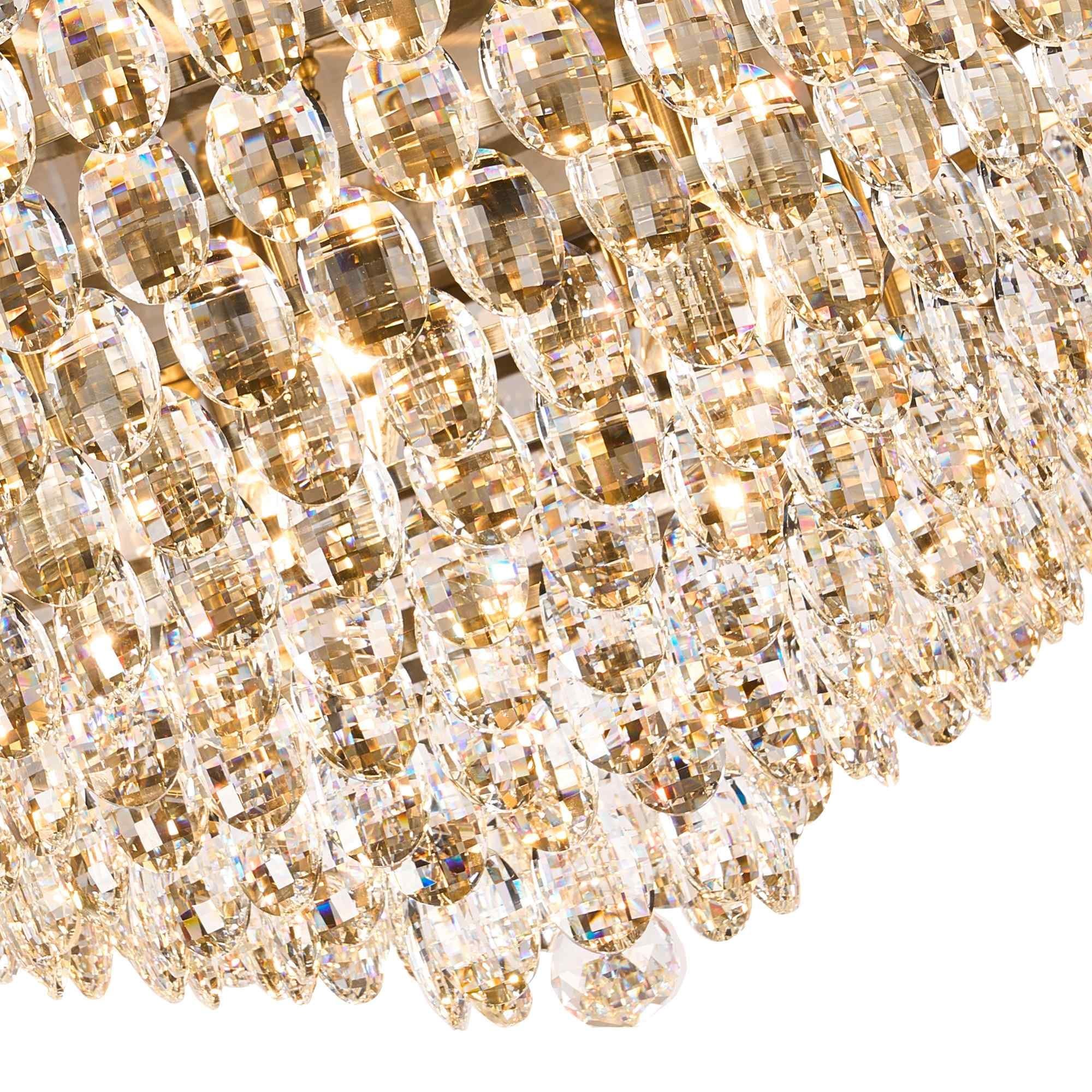 IL32819AB Coniston Flush Ceiling 15 Light E14 Antique Brass/Crystal