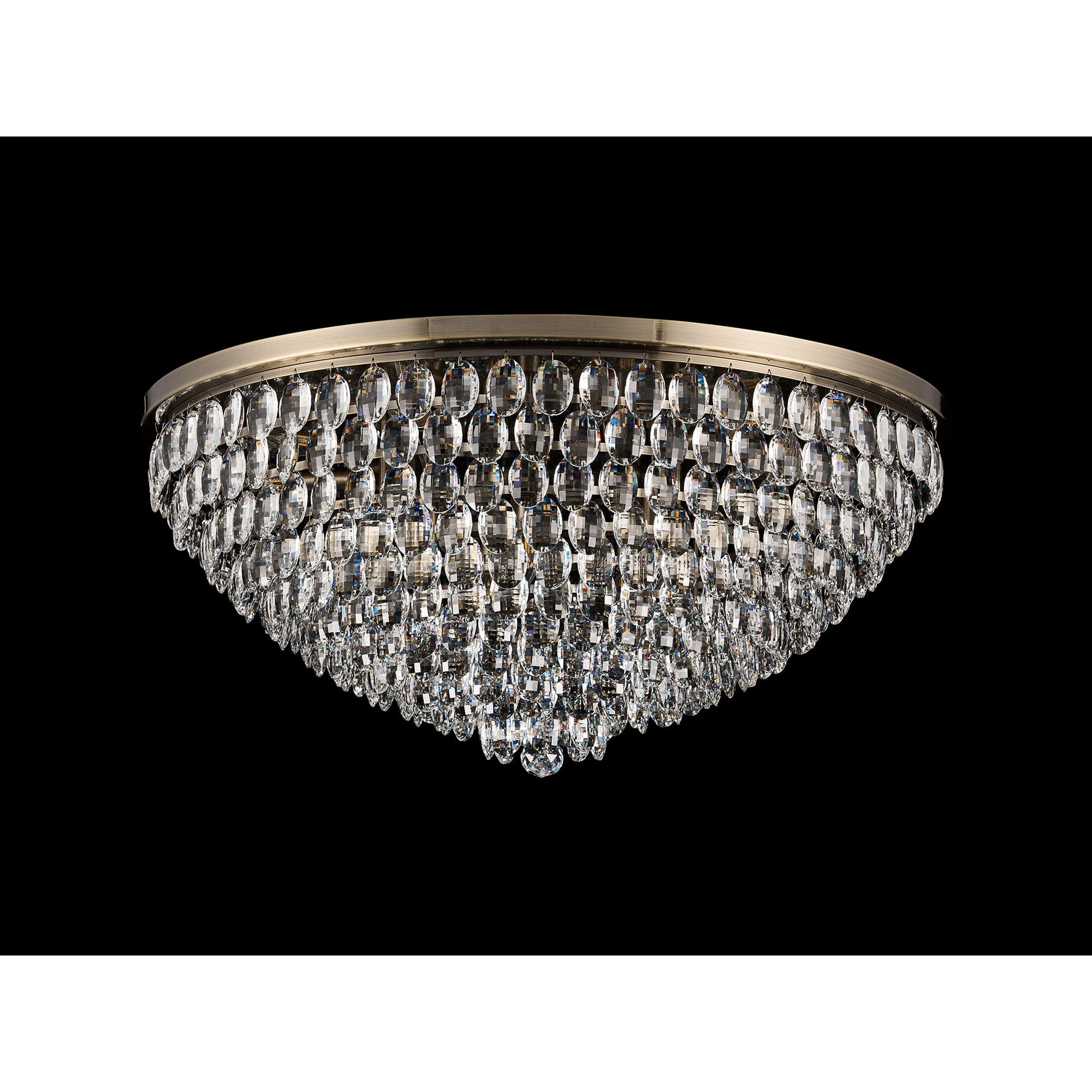 IL32819AB Coniston Flush Ceiling 15 Light E14 Antique Brass/Crystal