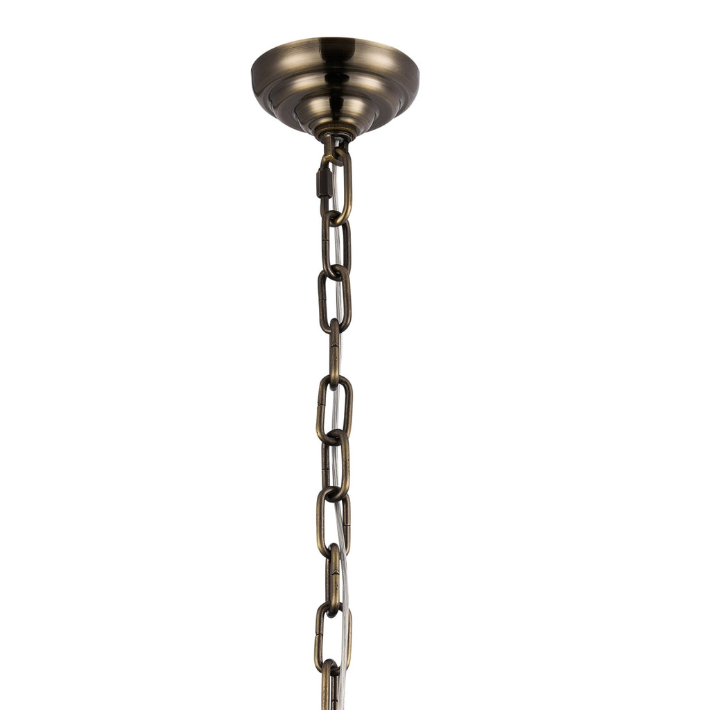 IL32886AB Coniston Acorn Pendant 16 Light E14 Antique Brass/Crystal