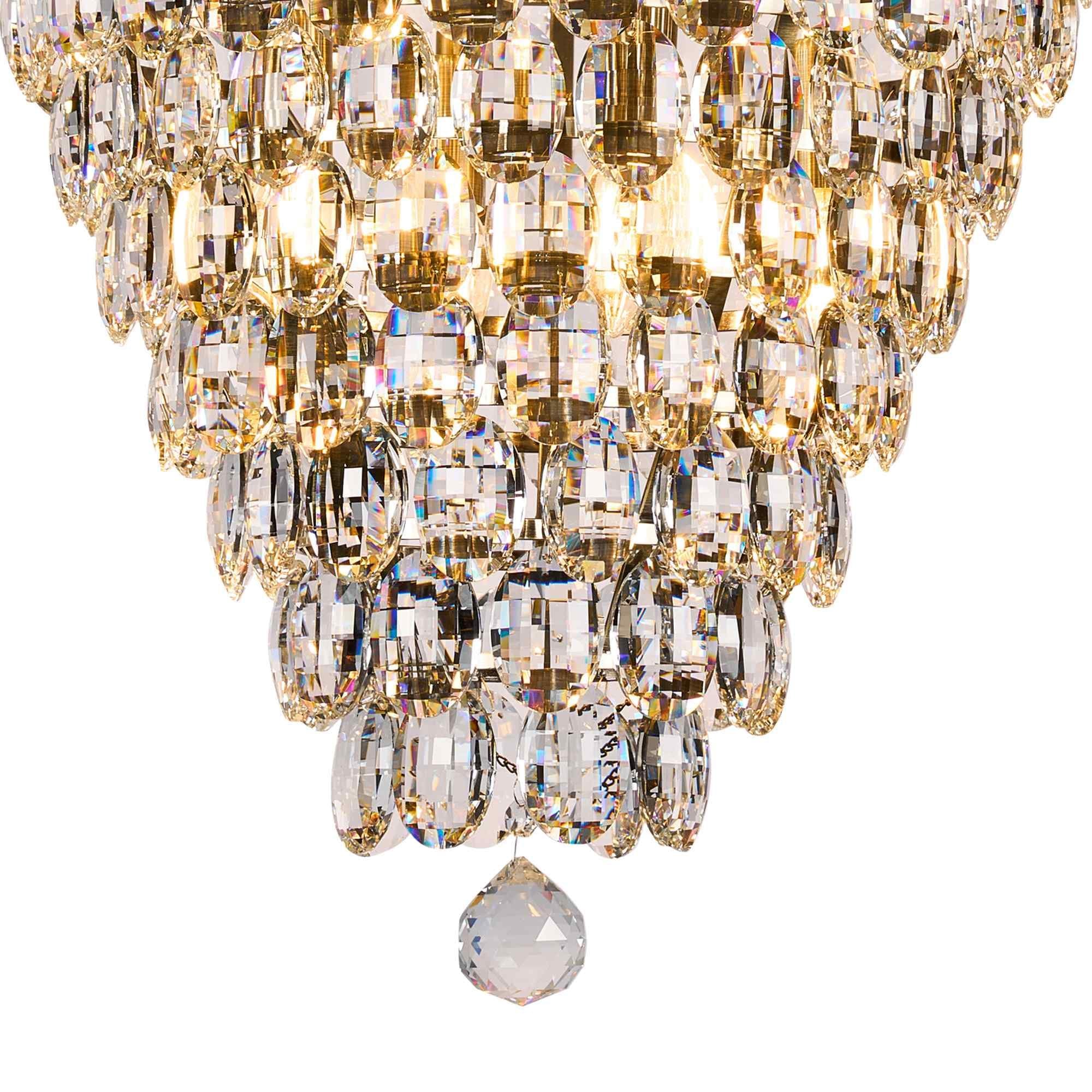 IL32886AB Coniston Acorn Pendant 16 Light E14 Antique Brass/Crystal
