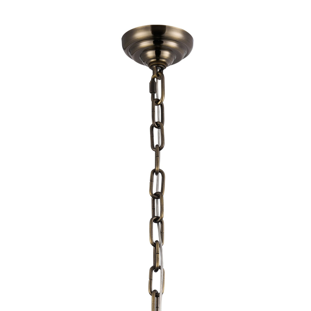 IL32887AB Coniston Tall Acorn Pendant 20 Light E14 Antique Brass/Crystal