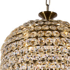 IL32887AB Coniston Tall Acorn Pendant 20 Light E14 Antique Brass/Crystal