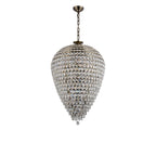 IL32888AB Coniston Acorn Pendant 25 Light E14 Antique Brass/Crystal