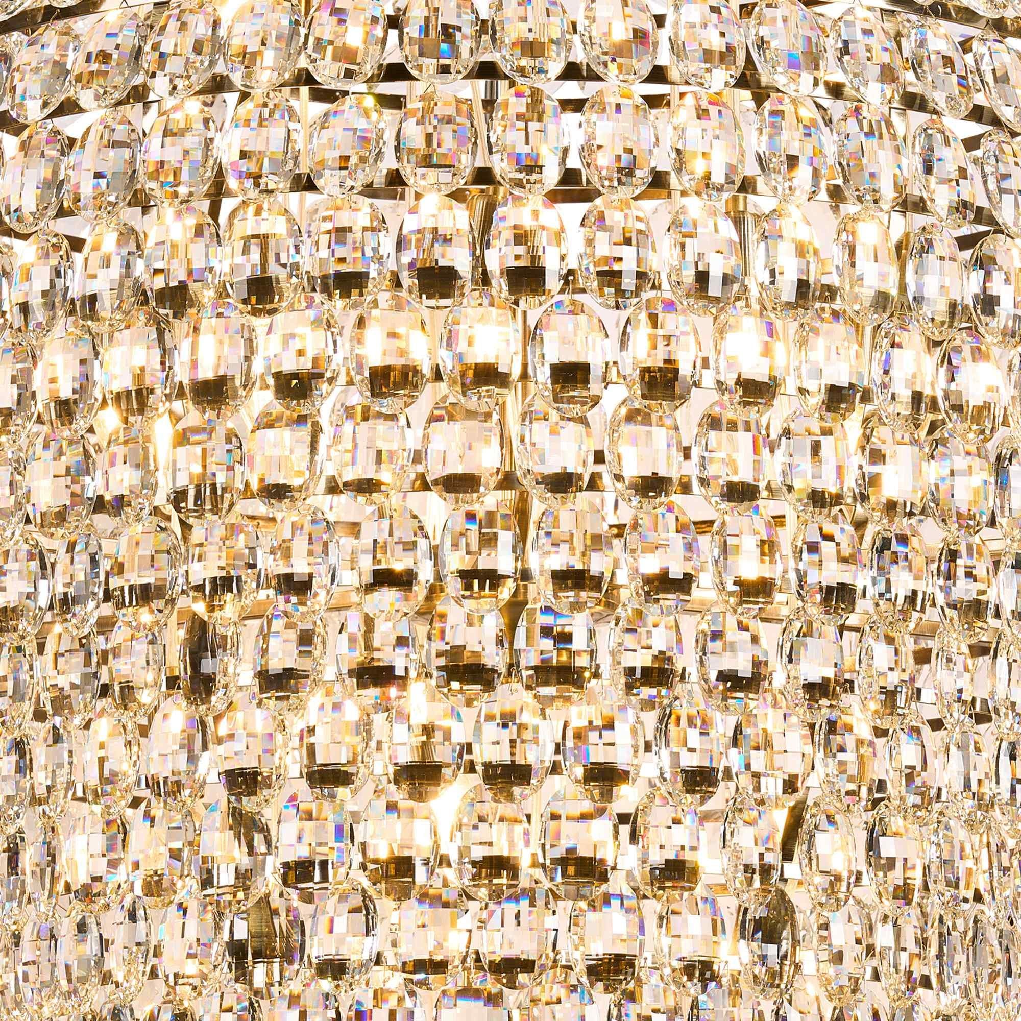 IL32888AB Coniston Acorn Pendant 25 Light E14 Antique Brass/Crystal