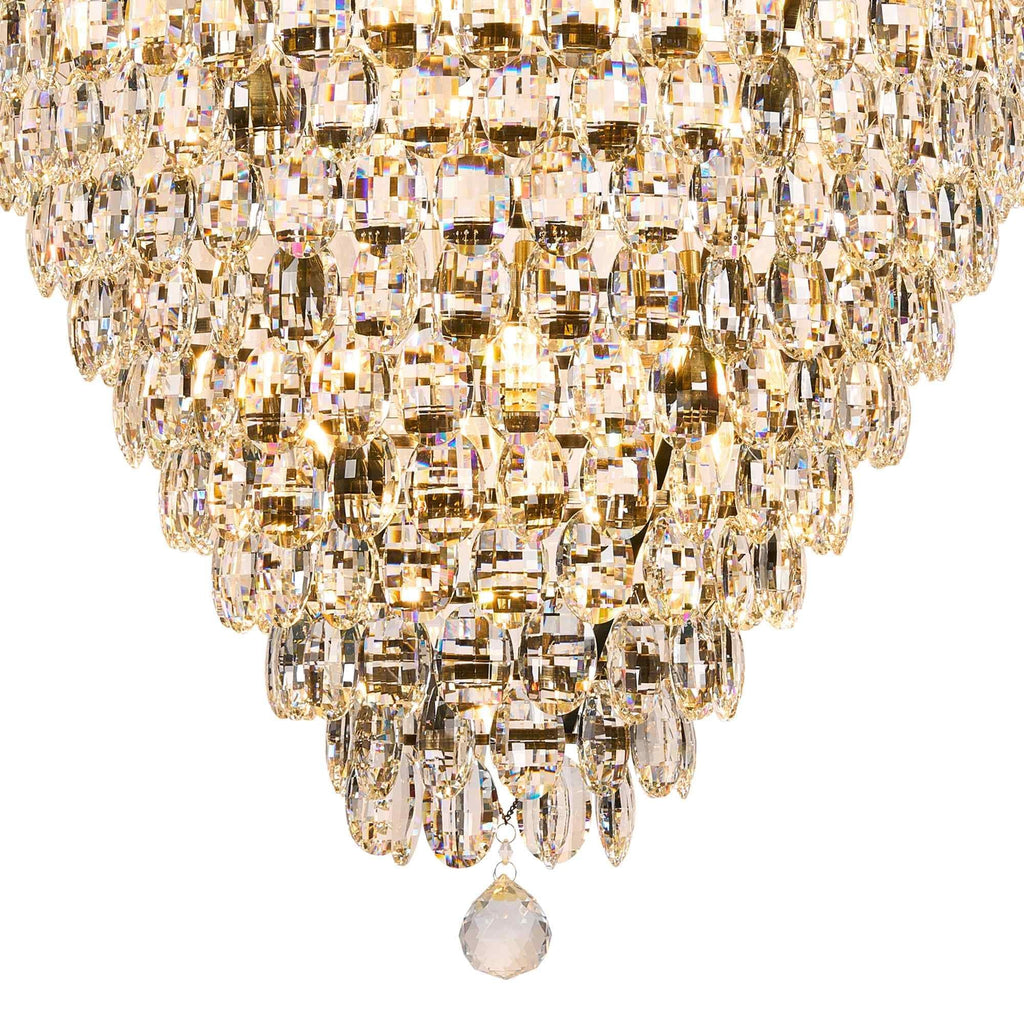IL32888AB Coniston Acorn Pendant 25 Light E14 Antique Brass/Crystal