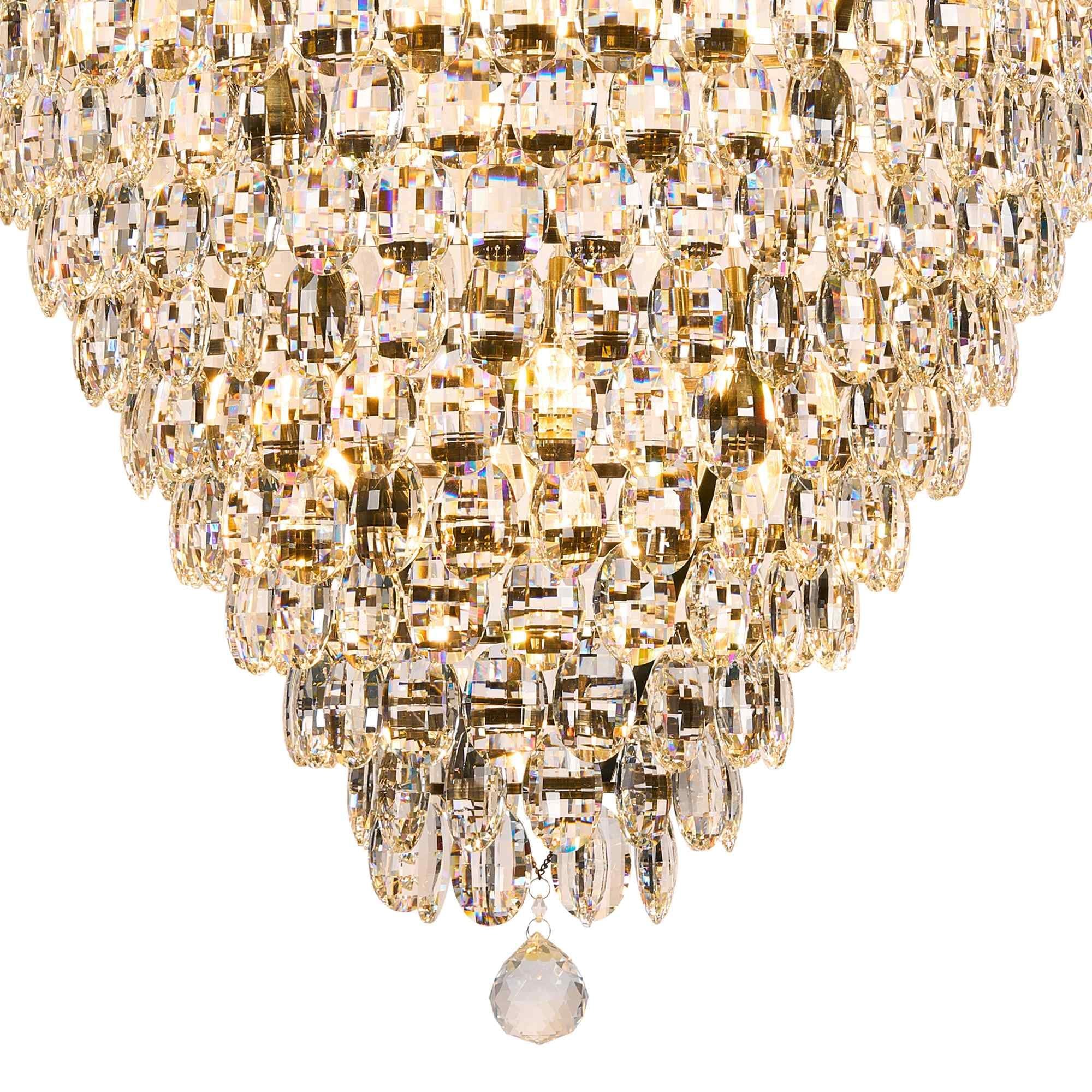 IL32888AB Coniston Acorn Pendant 25 Light E14 Antique Brass/Crystal