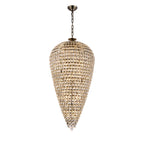 IL32889AB Coniston Tall Acorn Pendant 30 Light E14 Antique Brass/Crystal